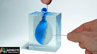 What Happens When A Balloon Explodes In Crystal Clear Epoxy Resin?