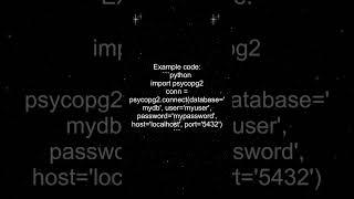 How do I connect to a PostgreSQL database in Python?