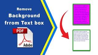 How to remove background from a pdf text box in Adobe Acrobat Pro DC 2022