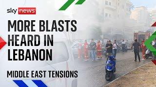 Sky's Alex Crawford reports from Beirut as more blasts heard in Lebanon