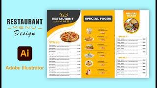 Restaurant Menu design in illustrator | Step by Step | Ready to print