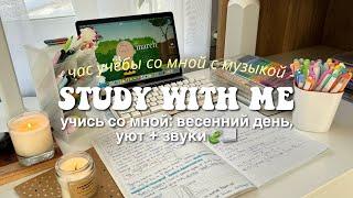 1 HOUR STUDY WITH ME 🫧 [учись со мной] с музыкой, в реальном времени