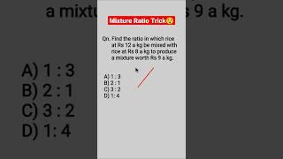 Allegation and Mixture Ratio Trick  // #shorts