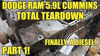 5.9L Ram Cummins Turbo Diesel Teardown Part 1! Ope, I Found A Problem Already!