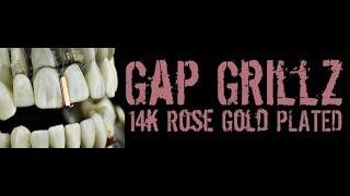 14k Rose Gold Plated Gap Grillz Single Cap Tooth Grills