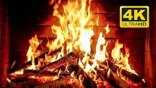  Cozy Fireplace 4K (12 HOURS). Fireplace with Crackling Fire Sounds. Fireplace Burning 4K