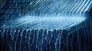 Sleep Instantly on Rainy Night | 10 Hours Pouring Rain on Metal Roof & Strong Thunder | White Noise