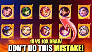 DON'T DO THIS MISTAKE IN KOF DRAW | MOBILE LEGENDS 1X VS 10X DRAW KOF