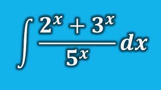 Integrate 2^x+3^x/5^x dx Exponential Function