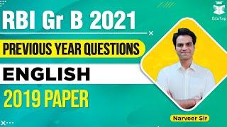 RBI Grade B 2021 I PYQs Series | English | RBI Grade B 2019