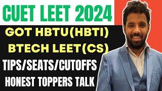 CUET LEET 2023 GOT COMPUTER BRANCH BTECH LATERAL ENTRY IN HBTU HBTI BTECH LEET 2023 TIPS/SEAT/CUTOFF