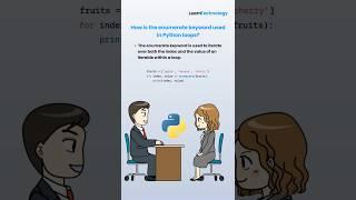 enumerate keyword in Python | Python Interview Questions | #python #interview #loops #enumeration