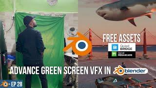 Advance Green Screen VFX in Blender Tutorial | With Free Assets