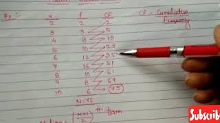 Class 11th Statistics Median (discrete series and continous series with examples ) #krishnaclasses