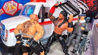 Roman Reigns vs Brock Lesnar - Ambulance Action Figure Match! Hardcore Championship!
