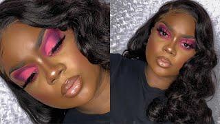 Matte Pink Glam + Juvia’s Place The Berries Palette + How To Pincurl Hair Nadula Hair