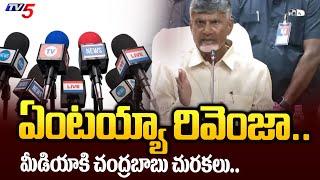 బొక్కలెయ్యాలా.. | AP CM Chandrababu INTERESTING REPLY to Reporters over Inquiry on YS Jagan | TV5