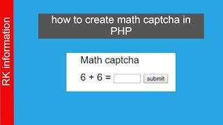 how to create math captcha in PHP
