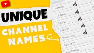 YouTube channel name ideas (UNIQUE AND UNLIMITED) | How to choose YouTube channel name