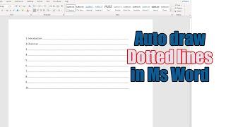 How to Draw Dotted Lines in Microsoft Word | Ms Tips and Tricks