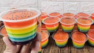 Ide Jualan Laris Manis || Puding Cup Rainbow #puding #pudingrainbow #pudingcup #pudingsusu