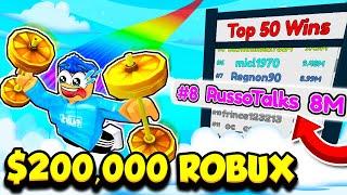 Spending $200,000 ROBUX To Get TOP 10 ON LEADERBOARDS In Skydive Race Clicker!