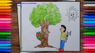 Save Life Save tree Drawing/ Don't cut drawing/easy drawing/Drawing for kids