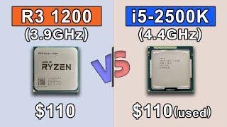 RYZEN 3 1200 OC (3.9GHz) vs i5 2500K OC (4.4GHz) || Comparison