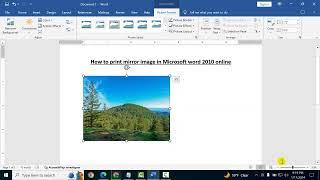 How to print mirror image in Microsoft word 2010 online