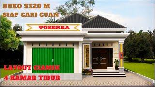 Rumah Toko 9x20 meter. Desain ciamik banget patut ditiru