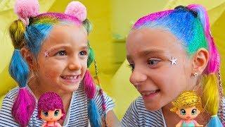 Las Ratitas y PinyPon se pintan con purpurina - Pretend play makeup and paint with glitter!!