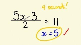 Algebra Shortcut Trick  - how to solve equations instantly