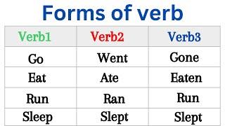 Verb forms V1, V2, V3 / 30 Verb list in English grammar / Present, past, past participle