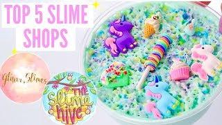 MY TOP 5 SLIME SHOPS  + $500 GIVEAWAY// 100% HONEST Famous + Underrated Instagram Slime Shop Review!