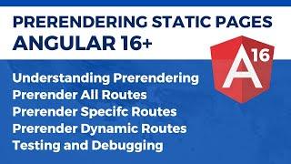 Angular 16 Pre Rendering Static Pages - Static Site Generation SSG