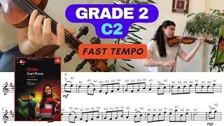 Grade 2 - C2: "Black Cat Rag" ABRSM Violin 2024  | Fast Tempo (132 bpm) with Sheet Music