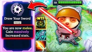 We turned Teemo into a MELEE CHAMPION with a Light Saber... (Draw Your Sword Augment)