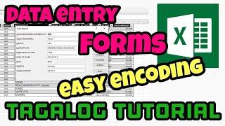 How to create a simple DATA ENTRY FORM in Excel - Tagalog Tutorial