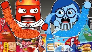 Inside Out 2 - Anger VS Sadness Convenience Store RED BLUE MUKBANG | Inside Out 2 Animation | ASMR