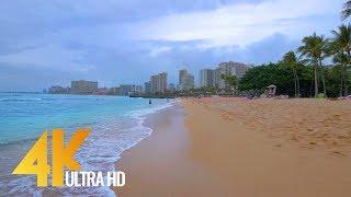 4K Virtual Tour - Waikiki Beach, Oahu, Hawaii - 2 Hours Relaxations Video