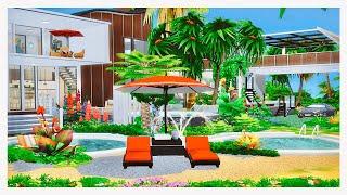 SUMMER VACATION HOME + CC & Tray file️ Sims 4: Summer House Lots SpeedBuild  MODS FREE DOWNLOAD