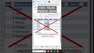 Cara Cepat Update Data #excel #exceltips #exceltricks