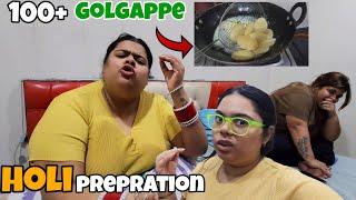 Holi ki tyari shuru banaye 100+ golgappe  | sanskari girl vlog