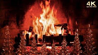 Sparkling Christmas Tree Fireplace ~ Cozy Crackling Fireplace 4K Christmas Ambience