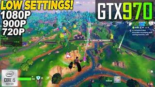 Fortnite Chapter 6 Season 1 GTX 970 + İ5 10400F - 1080p 900p 720p Low, Performance Mode,