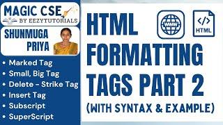 7.0 HTML Formatting Tags Part 2 - Marked tag, Strike tag, Subscript, Superscript