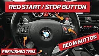 BMW E90 M3 RED START/ M BUTTONS AND REFINISHED TRIM!