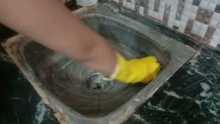 ASMR cleaning the kitchen sink | Scrubbing Sounds | Scrubbing my DIRTY sink