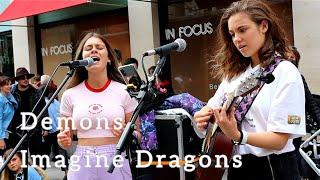 CROWDED STREET STOPS TO LISTEN! | "Demons - Imagine Dragons" | Allie Sherlock cover