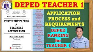 DEPED RANKING 2022 APPLICATION PROCESS & REQUIREMENTS FOR TEACHER 1 II PAANO MAG APPLY SA DEPED